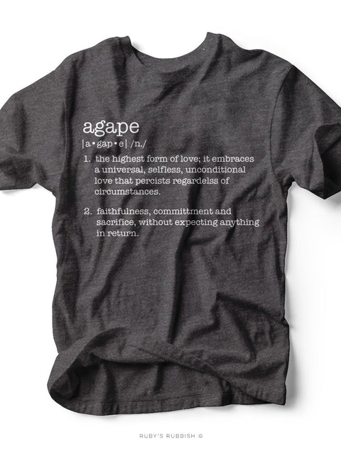 Agape | Definition T-Shirt | Ruby’s Rubbish® - Ruby's Rubbish Wholesale