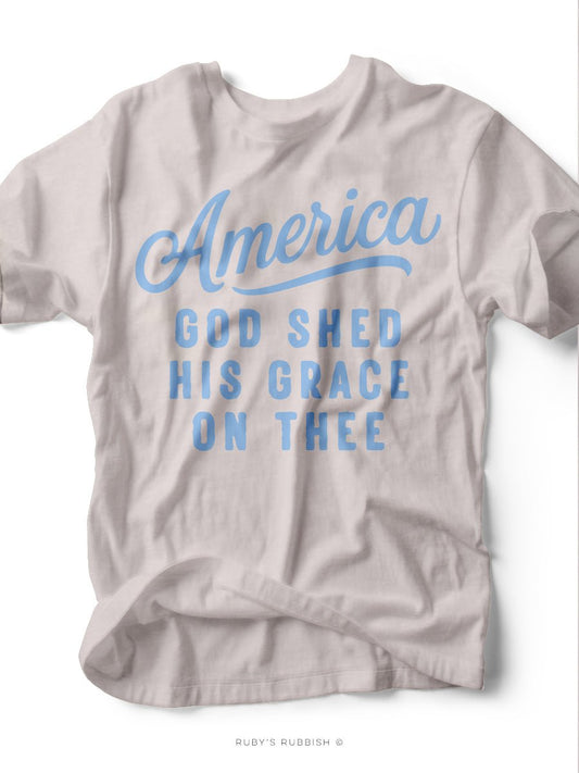 America God She His Grace On Thee | Seasonal T-Shirt | Ruby’s Rubbish® - Ruby's Rubbish Wholesale