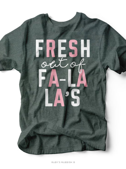 Fresh Out of Fa La Las | Christmas Graphic Tee | Ruby’s Rubbish® - Ruby's Rubbish Wholesale