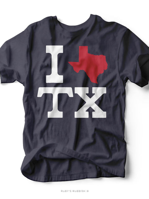 I <3 TEXAS | Southern Graphic Tee | Ruby’s Rubbish® - Ruby's Rubbish Wholesale