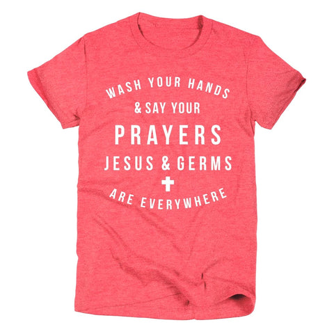 Jesus & Germs Are Everywhere | Women’s T-Shirt | Ruby’s Rubbish® - Ruby's Rubbish Wholesale