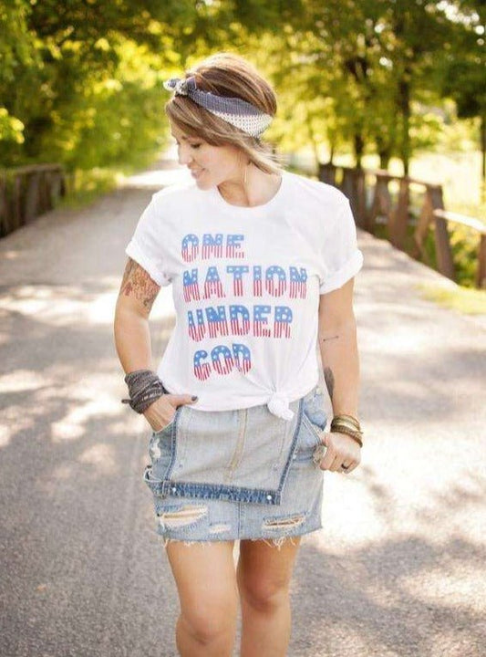 One Nation Under God | Seasonal T-Shirt | Ruby’s Rubbish® - Ruby's Rubbish Wholesale