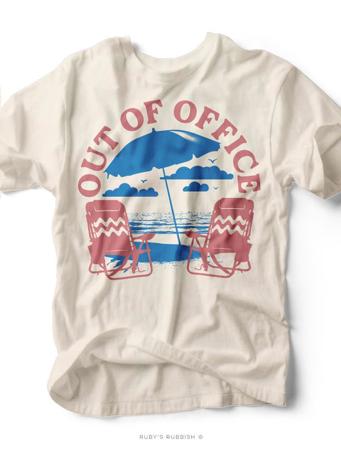 Out of Office | Coastal T-Shirt | Ruby’s Rubbish® - Ruby's Rubbish Wholesale