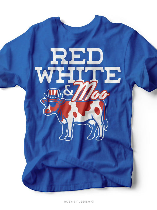 Red White & MOO | Seasonal T-Shirt | Ruby’s Rubbish® - Ruby's Rubbish Wholesale