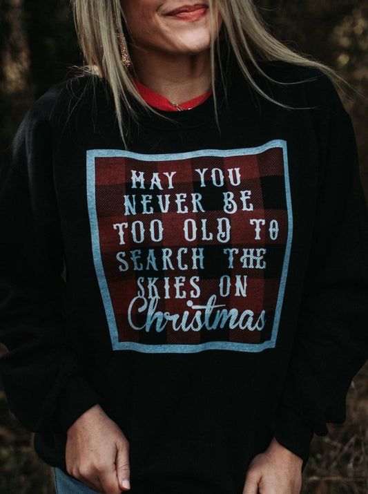 Search the Skies on Christmas | Holiday Sweatshirt | Ruby’s Rubbish® - Ruby's Rubbish Wholesale