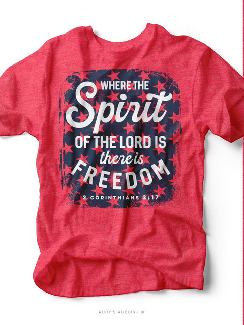 Where the Spirit of the Lord | Americana T-Shirt | Ruby’s Rubbish® - Ruby's Rubbish Wholesale
