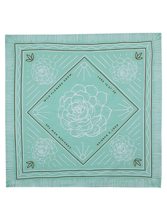 Wildflower Skies 003 | Light Blue Bandana | Ruby's Rubbish - Ruby's Rubbish Wholesale