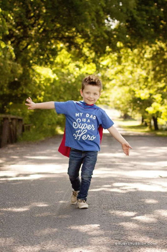 My Dad Is A Super Hero | Kid's T-Shirt | Ruby’s Rubbish® - Ruby's Rubbish Wholesale